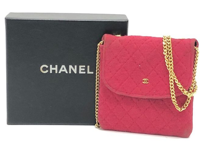 CHANEL Pochette Miniatura a Spalla con Catena Matelassé Coco Mark Rosso - vista 18