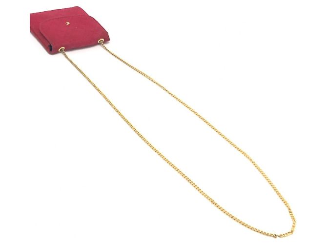 CHANEL Pochette Miniatura a Spalla con Catena Matelassé Coco Mark Rosso - vista 3