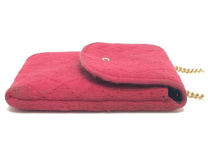 CHANEL Pochette Miniatura a Spalla con Catena Matelassé Coco Mark Rosso - vista 4