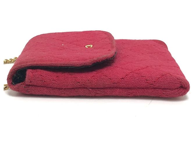 CHANEL Pochette Miniatura a Spalla con Catena Matelassé Coco Mark Rosso - vista 5