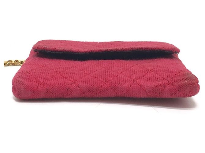 CHANEL Pochette Miniatura a Spalla con Catena Matelassé Coco Mark Rosso - vista 6