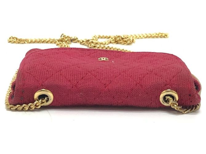 CHANEL Pochette Miniatura a Spalla con Catena Matelassé Coco Mark Rosso - vista 9