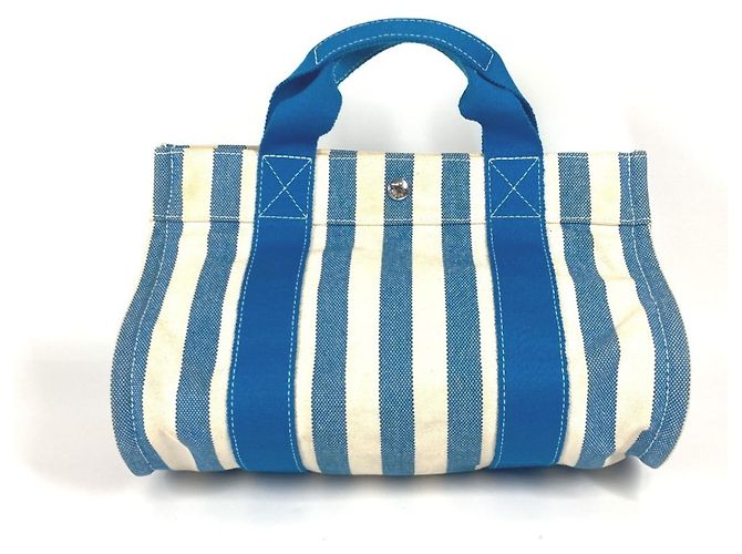 Hermès Borsa Tote PM Cannes HERMES Bianco Blu - vista 2