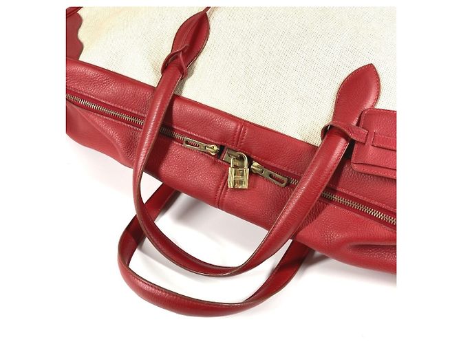 Hermès Borsa da viaggio HERMES Victoria 60 Rosso Beige - vista 8