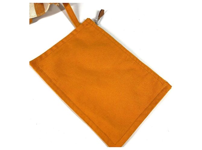 Hermès Cannes PM Border Tote Bag mit Pouch Weiß Gelb - Ansicht 11