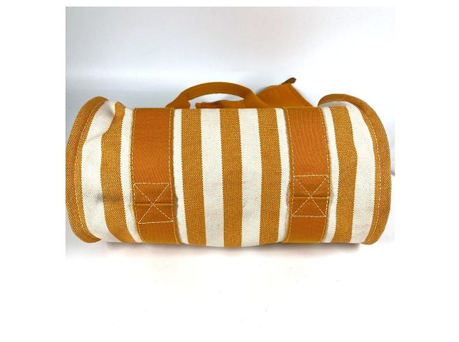 Hermès Cannes PM Border Tote Bag mit Pouch Weiß Gelb - Ansicht 3