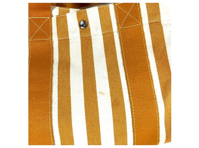 Hermès Cannes PM Border Tote Bag mit Pouch Weiß Gelb - Ansicht 7