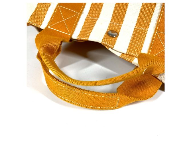 Hermès Cannes PM Border Tote Bag mit Pouch Weiß Gelb - Ansicht 8