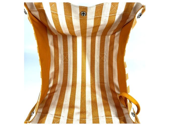 Hermès Cannes PM Border Tote Bag mit Pouch Weiß Gelb - Ansicht 9