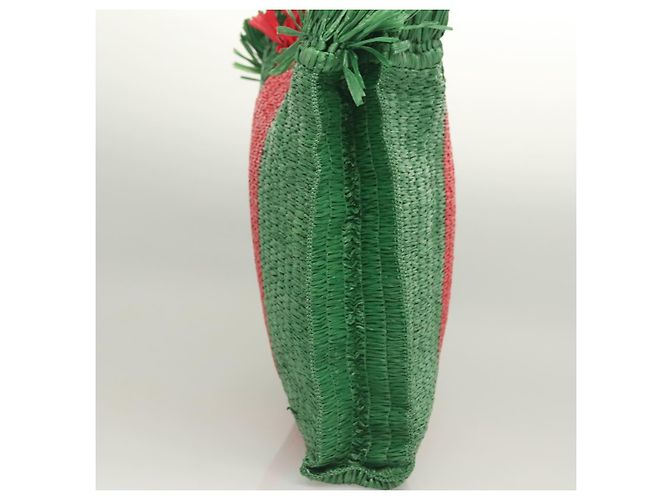 Gucci Cestino de rafia tejida Verde - vista 3