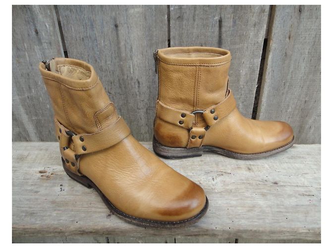 Botines Phillip Harness Frye de cuero camel Marrón claro - vista 3