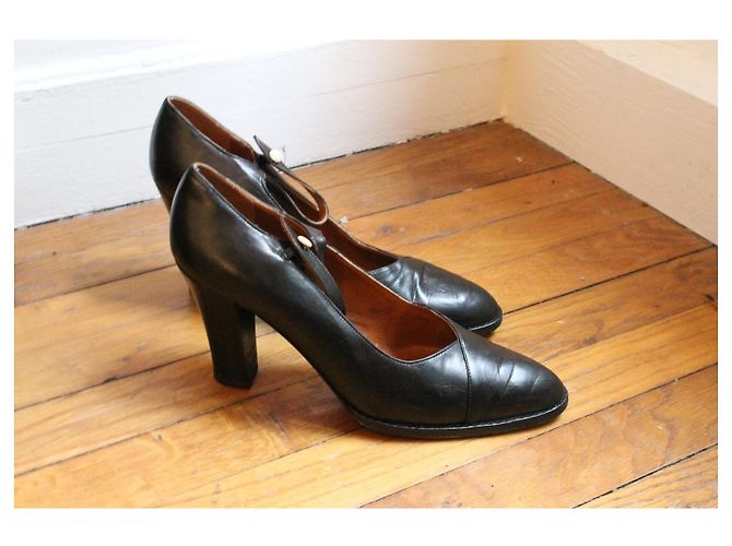 Carel Vintage schwarze Lederpumps Größe 38 - Ansicht 3