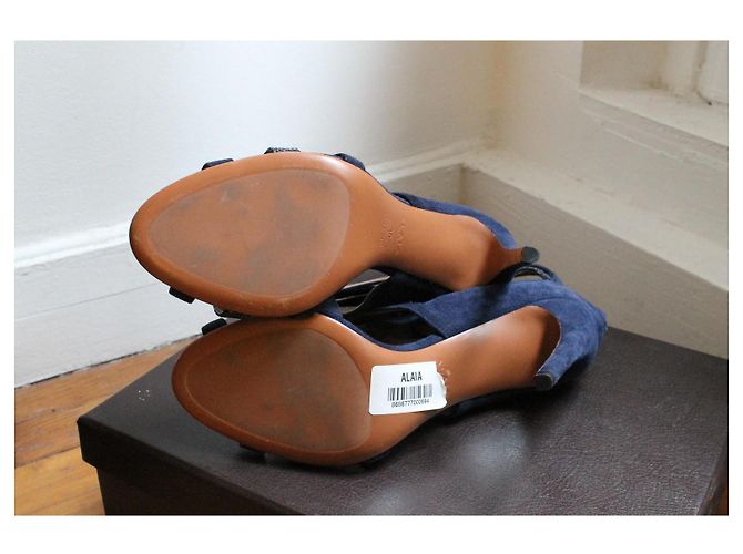 Alaïa blaue Lederpumps mit Box Größe 39 - Ansicht 11