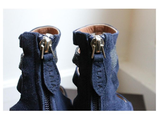 Alaïa blaue Lederpumps mit Box Größe 39 - Ansicht 4