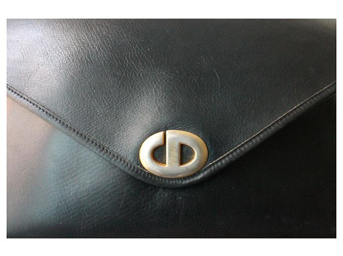 Pochette in pelle blu navy Dior - vista 3