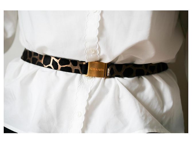 Chanel Ledergürtel mit Panthermuster Größe 34 - XS Dunkelbraun - Ansicht 7