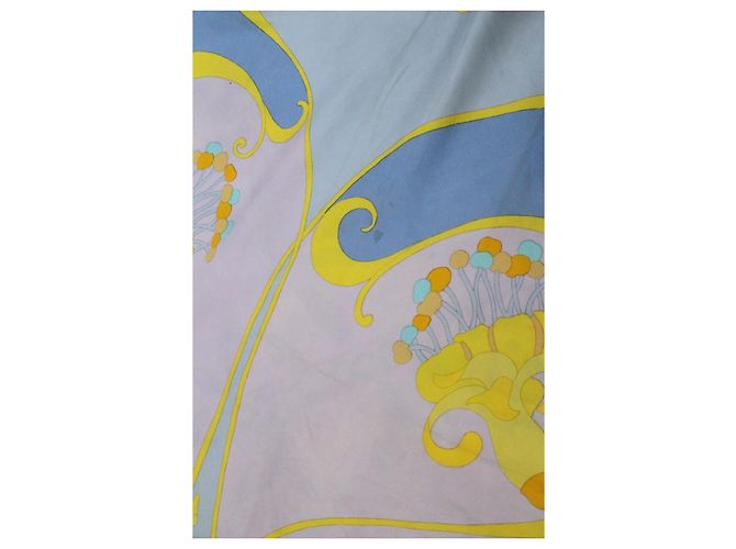 Dior foulard in seta blu e giallo - vista 3
