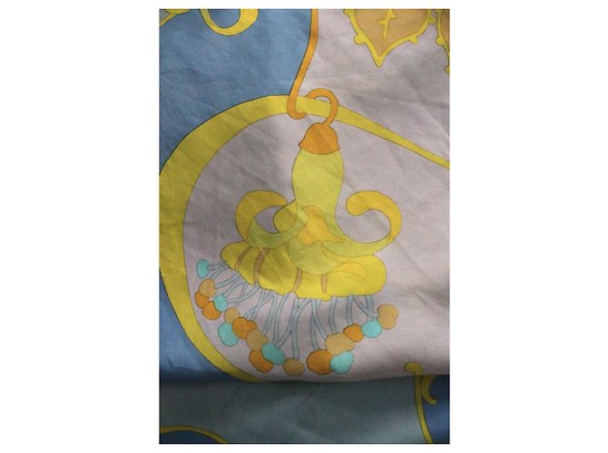 Dior foulard in seta blu e giallo - vista 5