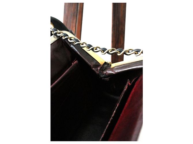Chanel Vintage Chevron Modell schwarze Lederhandtasche - Ansicht 10