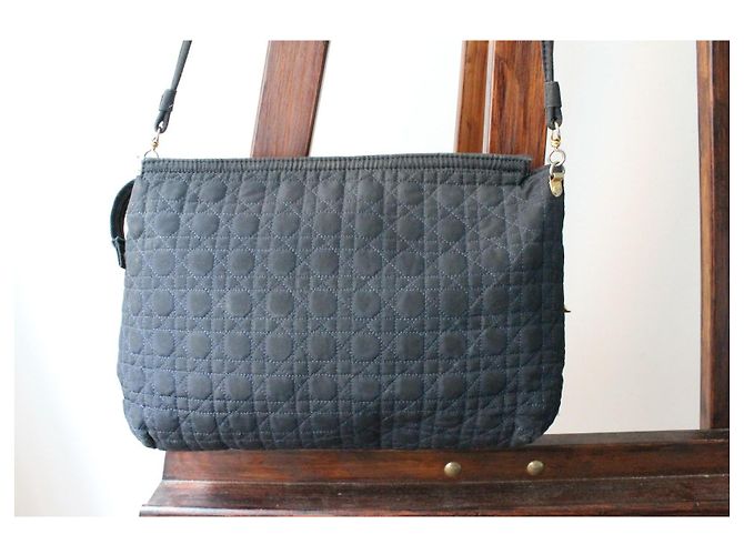 Borsa / pochette Dior in tela con motivo canage blu navy - vista 6