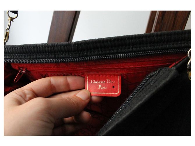 Borsa / pochette Dior in tela con motivo canage blu navy - vista 9