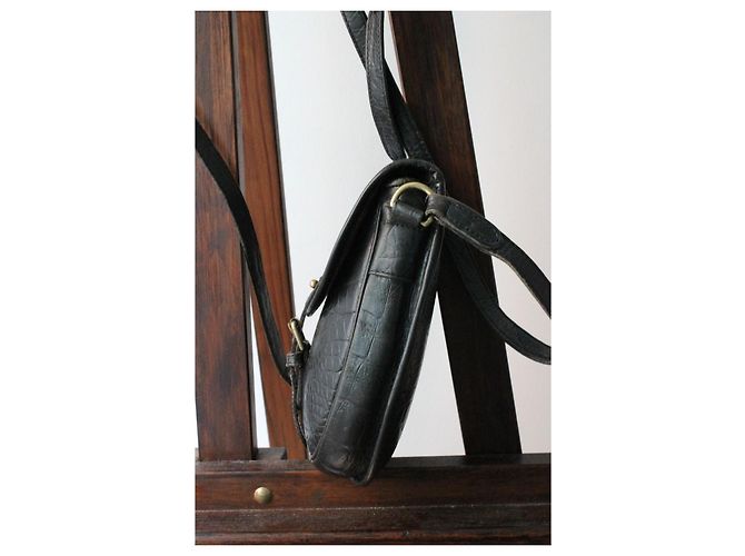 Borsa a spalla in pelle nera effetto coccodrillo di Mulberry Nero - vista 2