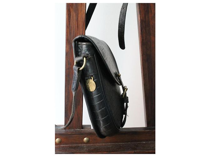 Borsa a spalla in pelle nera effetto coccodrillo di Mulberry Nero - vista 3