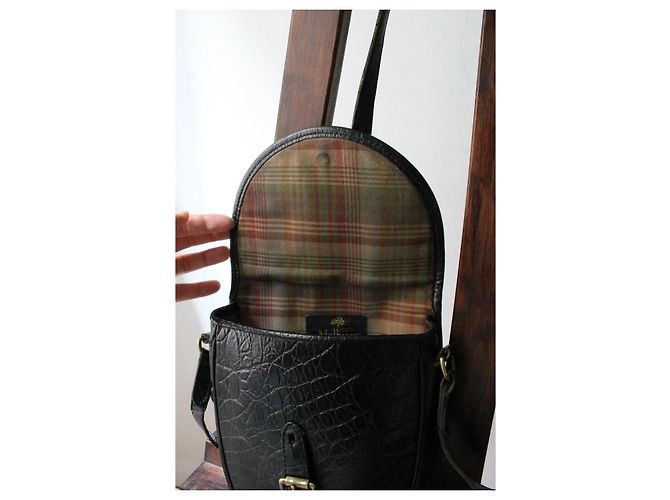 Borsa a spalla in pelle nera effetto coccodrillo di Mulberry Nero - vista 6