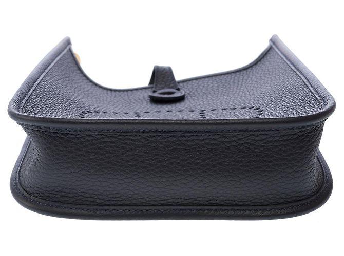 Hermès Borsa HERMES Mini Evelyne in Pelle Blu Marino - 102966 Blu navy - vista 10