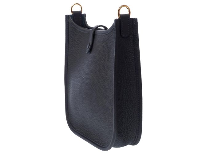 Hermès Borsa HERMES Mini Evelyne in Pelle Blu Marino - 102966 Blu navy - vista 6