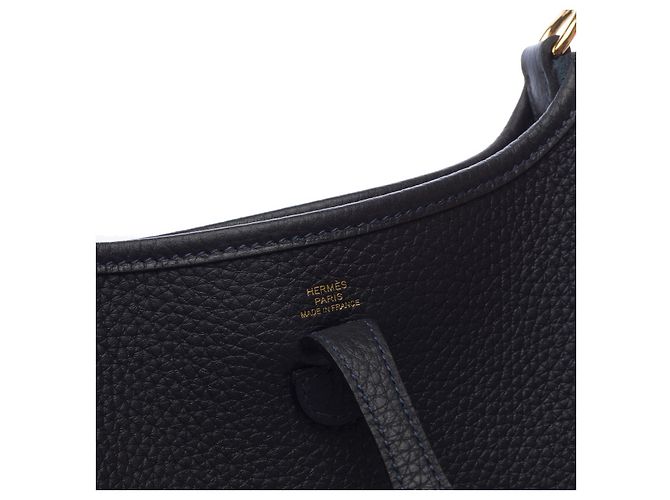Hermès Borsa HERMES Mini Evelyne in Pelle Blu Marino - 102966 Blu navy - vista 7