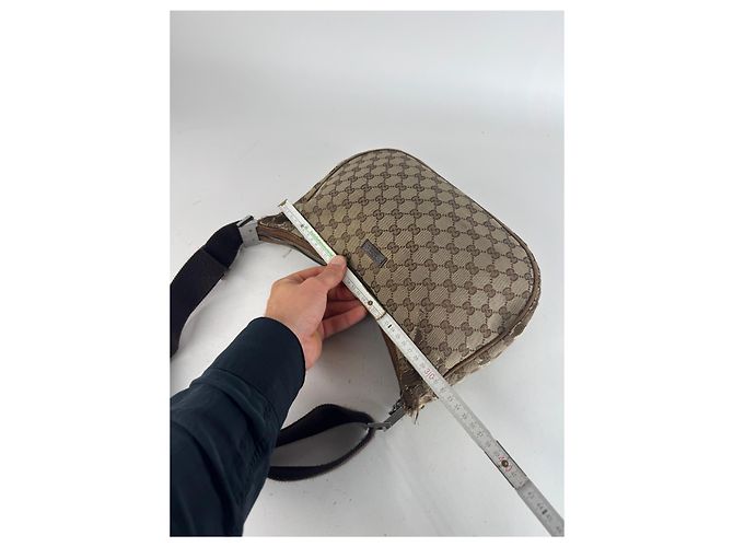 Vintage Gucci Monogramm Canvas 2Way Tasche Beige Braun - Ansicht 11