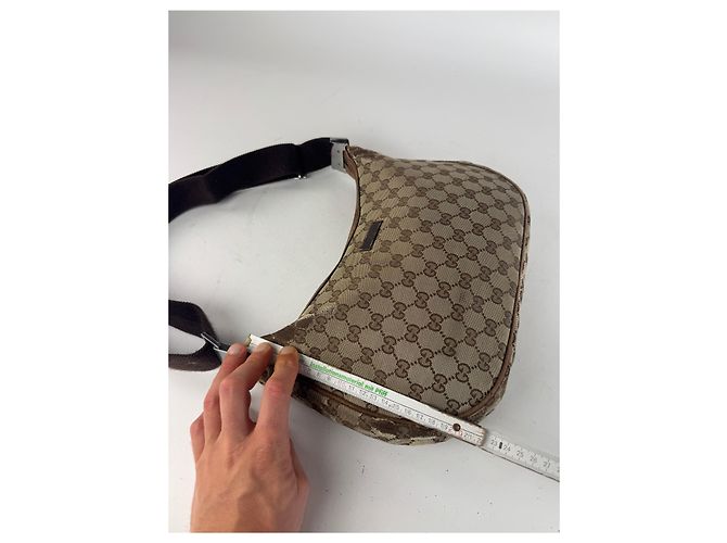 Vintage Gucci Monogramm Canvas 2Way Tasche Beige Braun - Ansicht 12