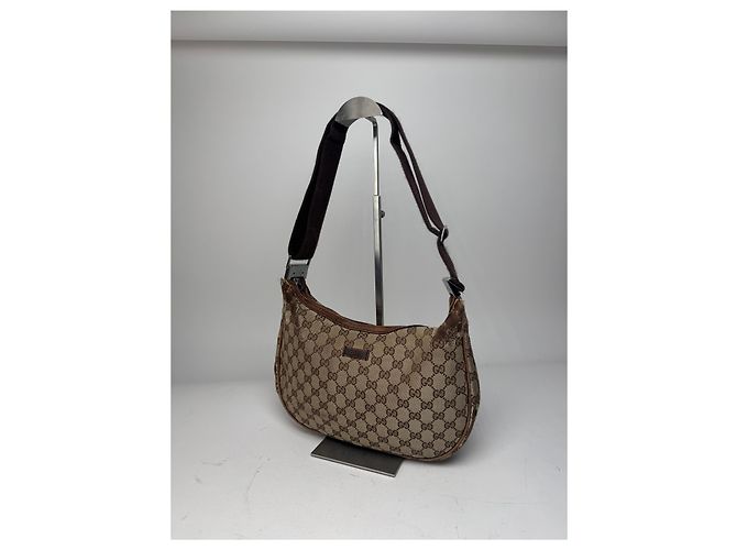Vintage Gucci Monogramm Canvas 2Way Tasche Beige Braun - Ansicht 15