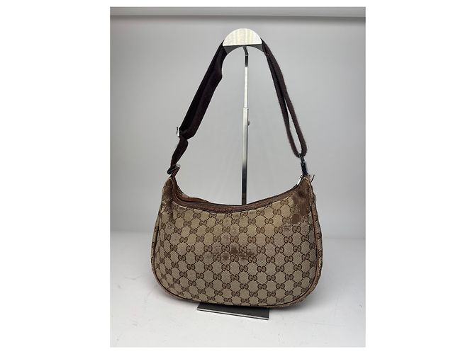 Vintage Gucci Monogramm Canvas 2Way Tasche Beige Braun - Ansicht 2