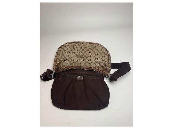 Vintage Gucci Monogramm Canvas 2Way Tasche Beige Braun - Ansicht 3