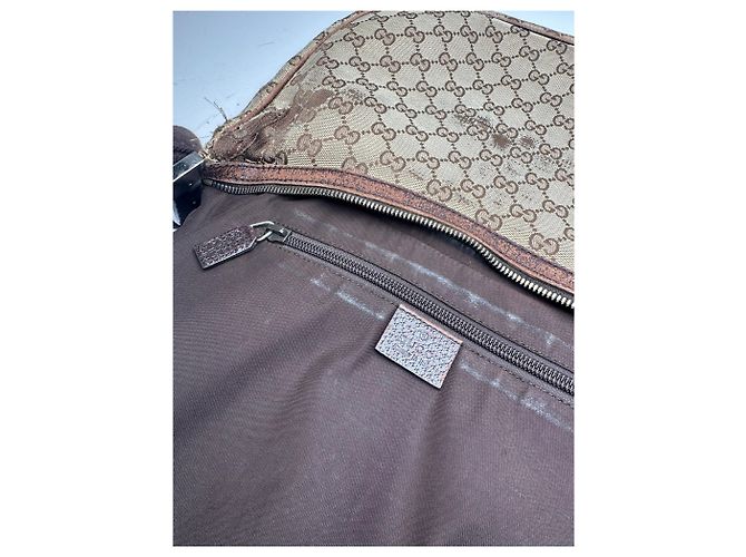 Vintage Gucci Monogramm Canvas 2Way Tasche Beige Braun - Ansicht 4