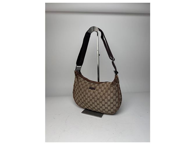 Vintage Gucci Monogramm Canvas 2Way Tasche Beige Braun - Ansicht 7