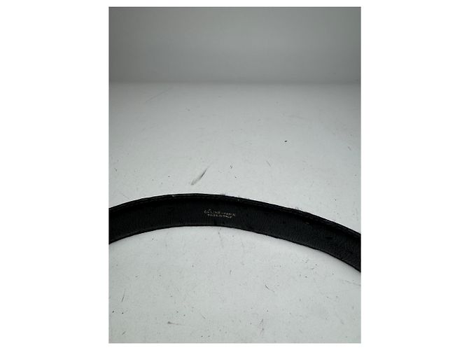 Céline Vintage Celine Paris Carriage Logo Leather Belt Black - view 3
