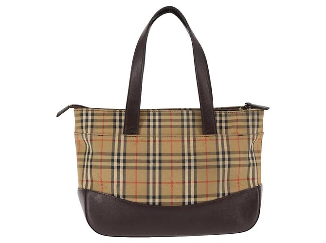 Bolsa Tote em lona e couro com estampa Nova Check da Burberry Bege - vista 2