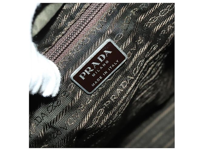 Prada Vela Double Front Pocket Backpack Tessuto with Saffiano Leather Medium Khaki - view 6