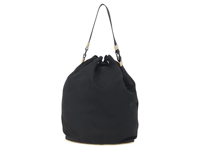 Borsa a secchiello con coulisse Prada Duet Tessuto Piccola Nero - vista 2