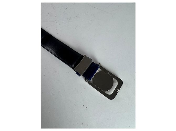 Vintage Courreges Lackledergürtel Marineblau - Ansicht 5