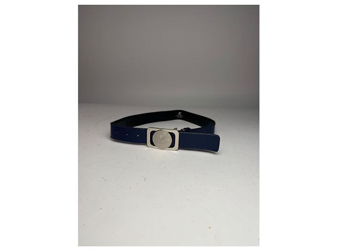 Vintage Courreges Lackledergürtel Marineblau - Ansicht 8
