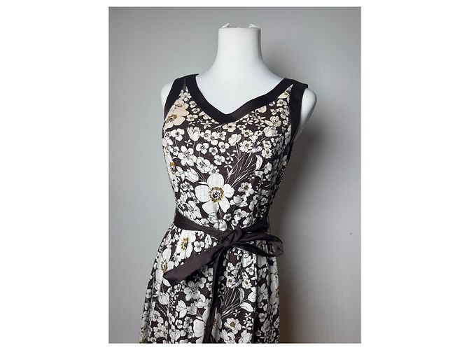 Vintage Burberry Blumen Kleid Schwarz Weiß - Ansicht 12