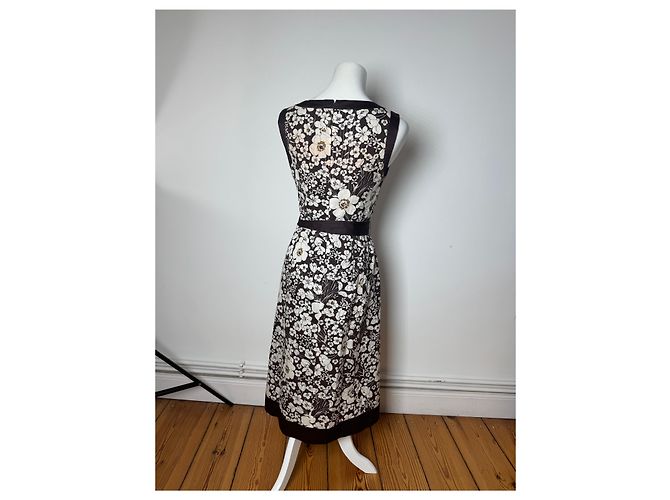 Vintage Burberry Blumen Kleid Schwarz Weiß - Ansicht 3