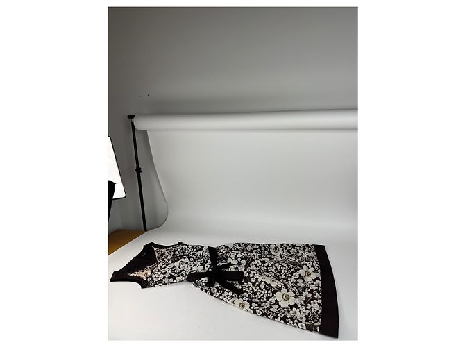 Vintage Burberry Blumen Kleid Schwarz Weiß - Ansicht 5