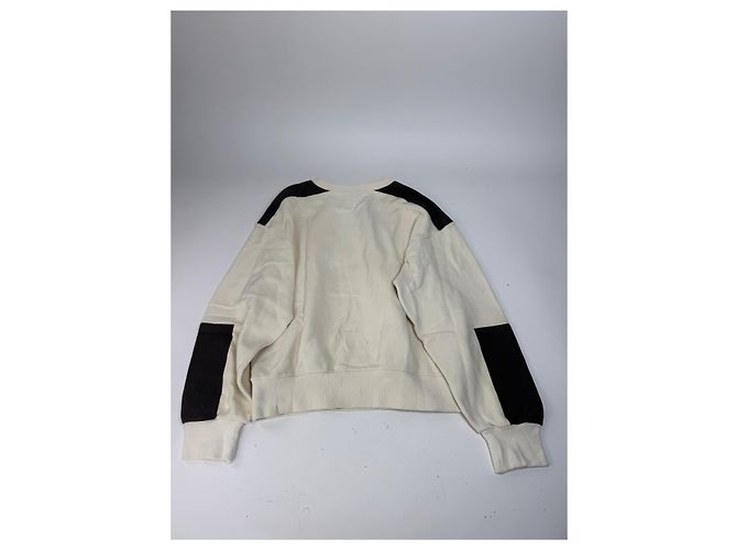 Courreges Vintage Courrèges Woll-Leder-Pullover beige braun M - Ansicht 9