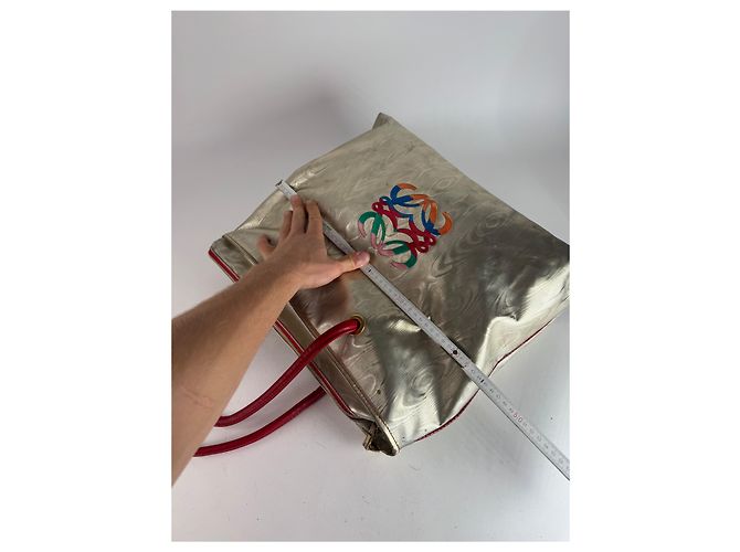 Vintage Loewe Madrid Lederhandtasche in Gold Silber - Ansicht 10