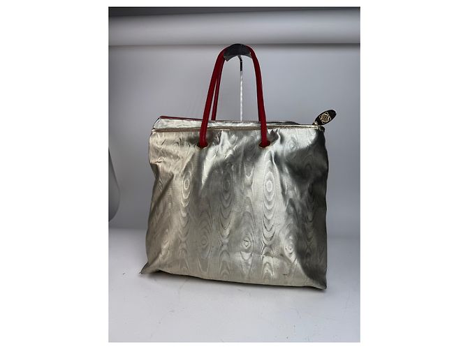Vintage Loewe Madrid Lederhandtasche in Gold Silber - Ansicht 2